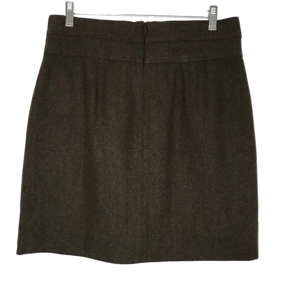 Vintage Fossil Brown Wool Blend Mini Skirt with Pockets Size 6 - Picture 4 of 15